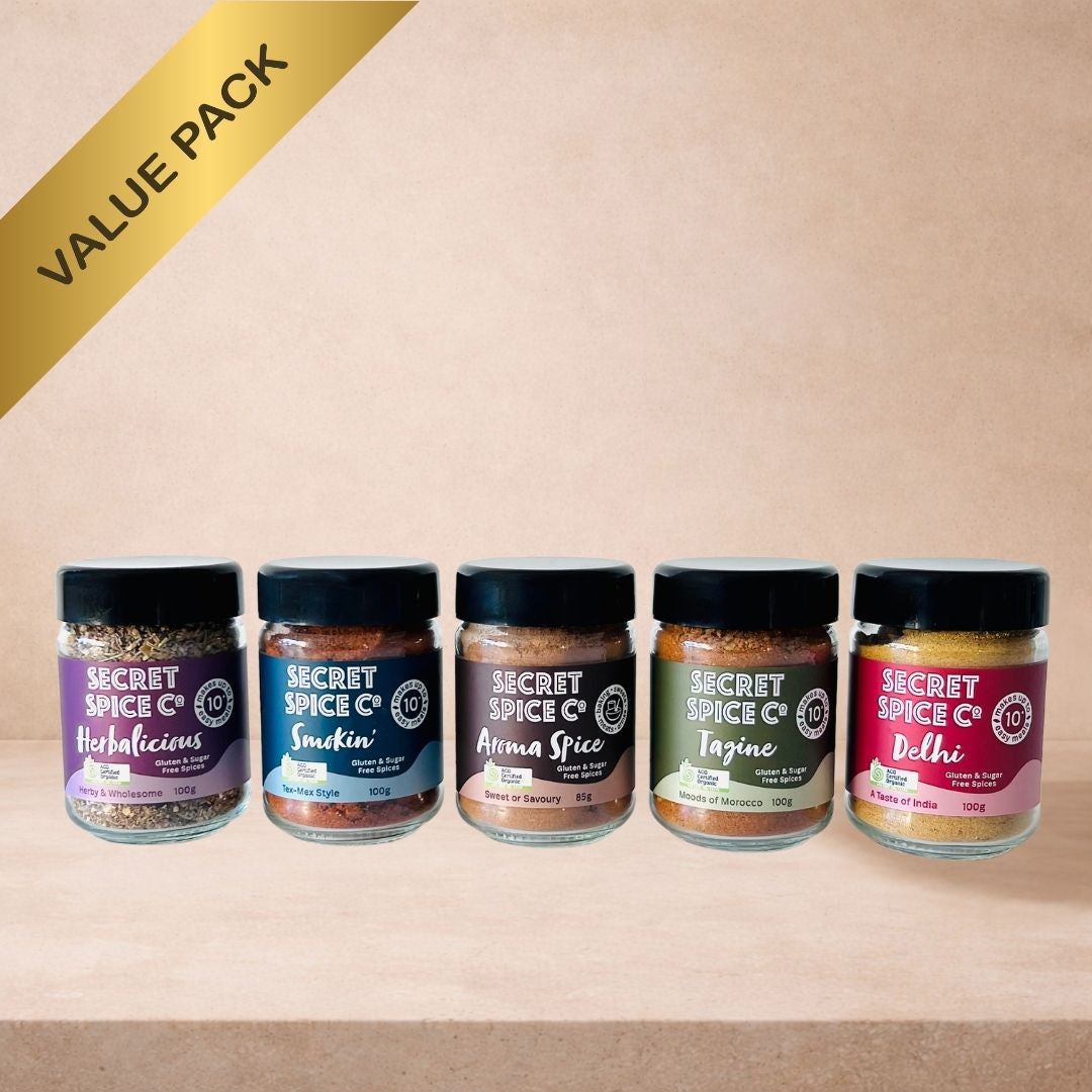 Salt Free Bundle glass jar set front view